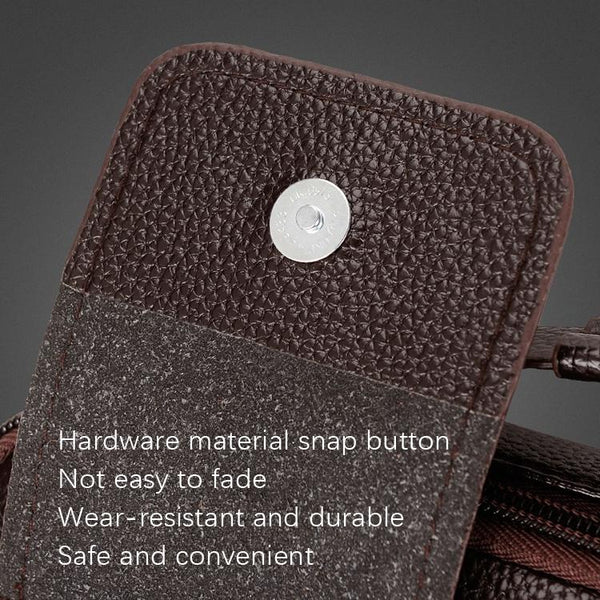 Leather Shoulder Bag Handbag Litchi Texture Black Bags