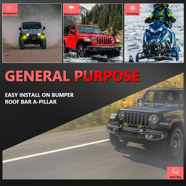 38W 4000Lm / 6000K Off Road Vehicle Round Work Light White Torches & Work Lights