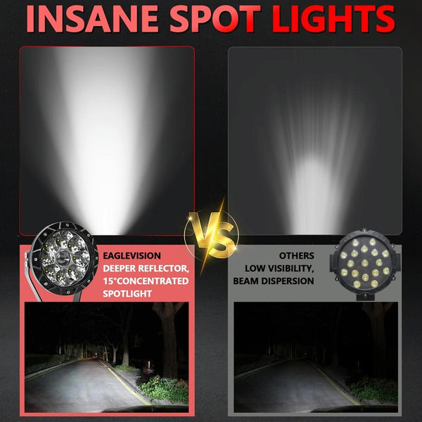 38W 4000Lm / 6000K Off Road Vehicle Round Work Light White Torches & Work Lights