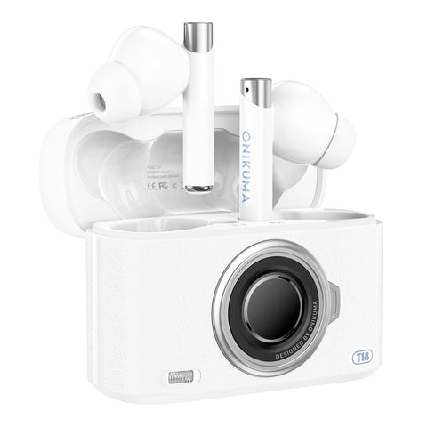 Wireless Bluetooth 5.3 T18 White Earbuds