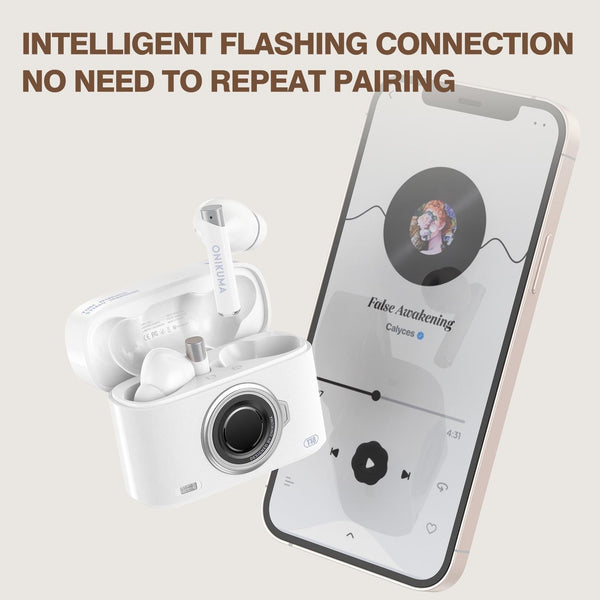 Wireless Bluetooth 5.3 T18 White Earbuds