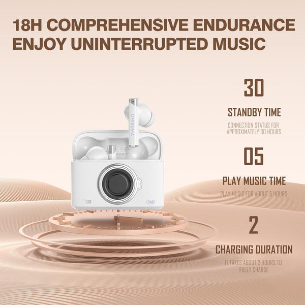 Wireless Bluetooth 5.3 T18 White Earbuds