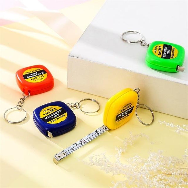 Compact Square Tape Measure Keychain Set Of 4 Tape Measures