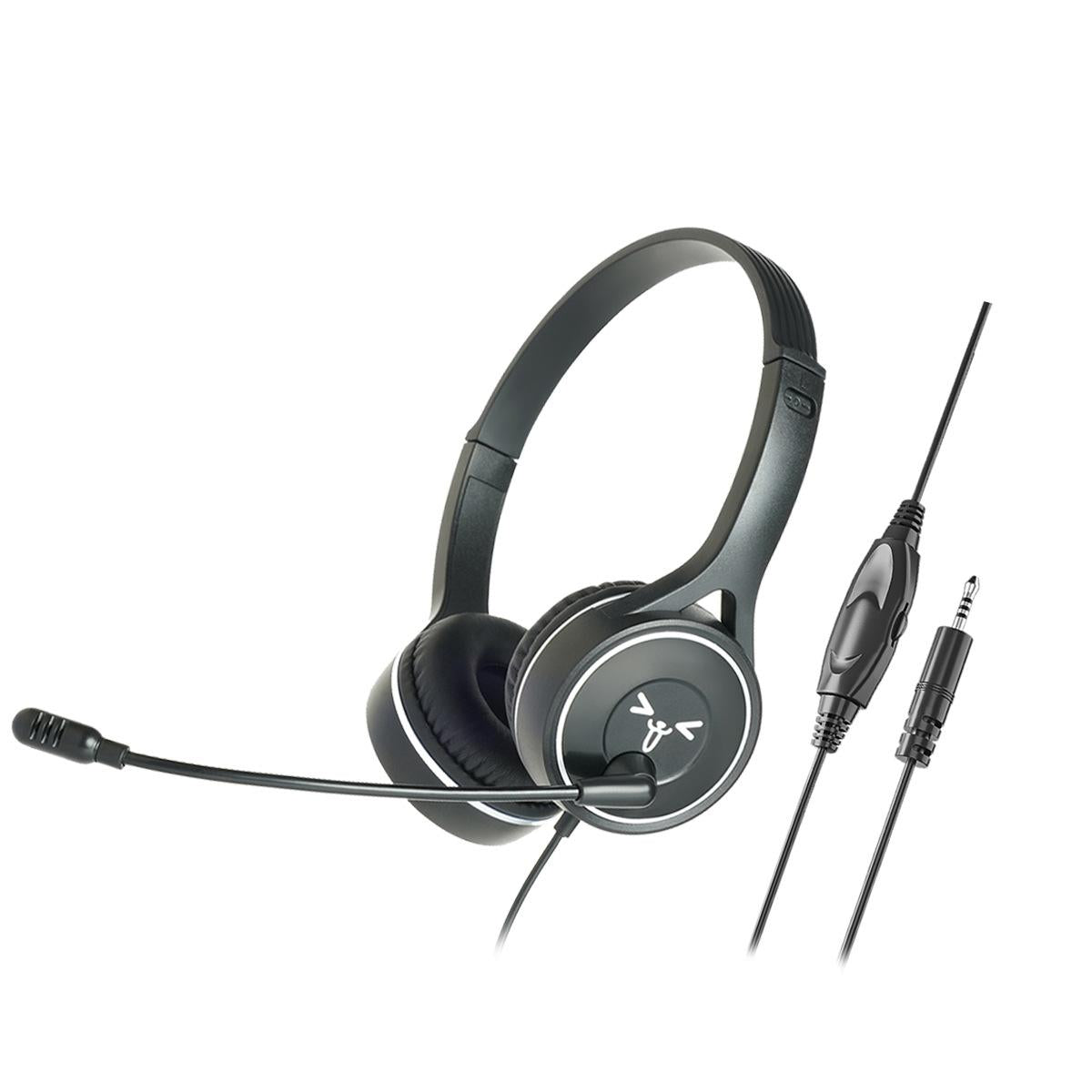 Long Wired Gaming Headset Noise Cancelling 3.5Mm Interface Black Headsets