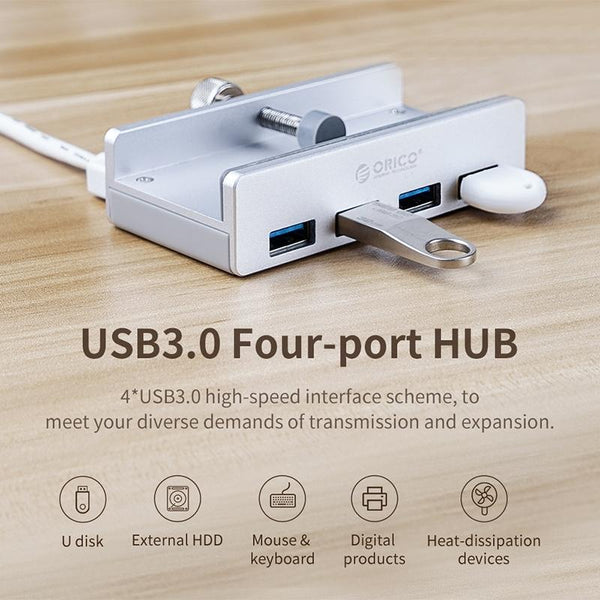 Aluminum 4 Port Usb3.0 Clip Hub Black Sya00669801a Usb Cables Hubs & Adapters