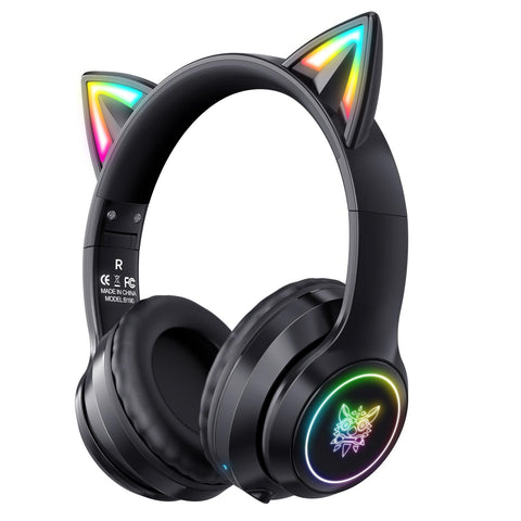 Wireless Bluetooth With Rgb Lighting Black Headphones