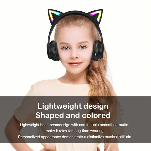 Wireless Bluetooth With Rgb Lighting Black Headphones