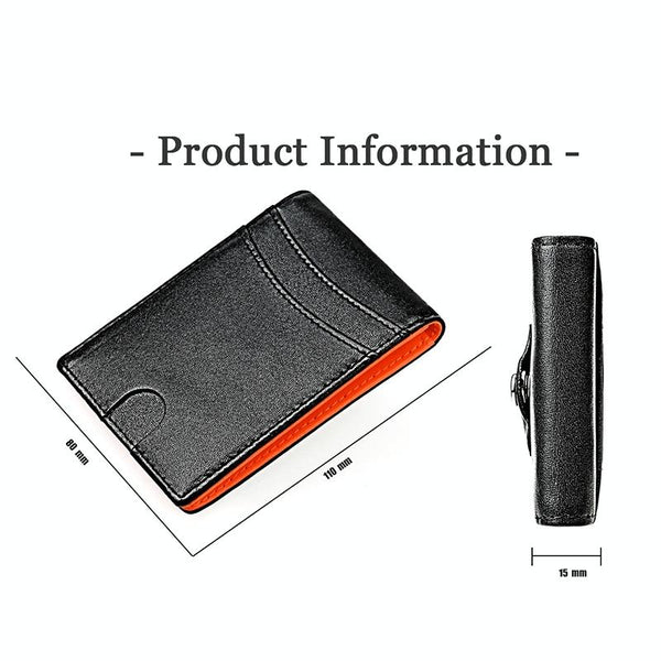 Leather Wallet With Rfid And Tracker Pocket For Men Black Orange Wallets