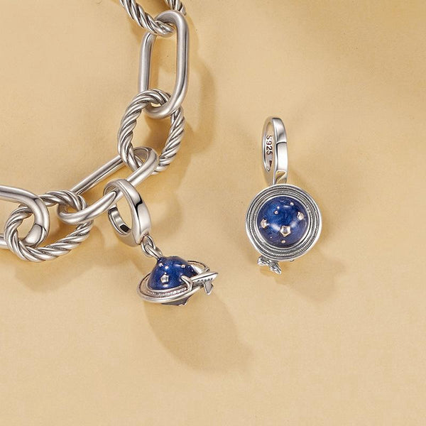 925 Sterling Silver Openable Travel Pendant Charms & Pendants