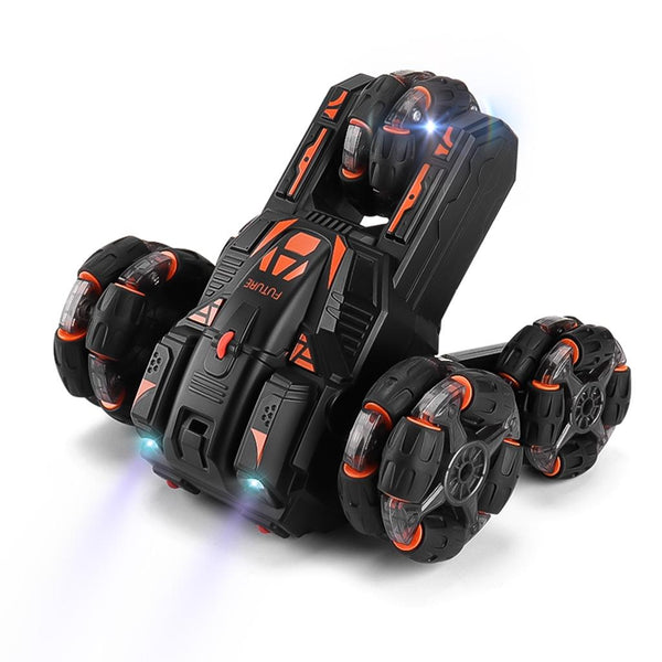 360 Degree Swing Arm Rc Stunt Car 2.4G Single Control 5 Wheels Black Rc Model Vehicles