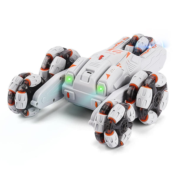 360 Degree Swing Arm Rc Stunt Car 2.4G Single Control 5 Wheels Black Rc Model Vehicles