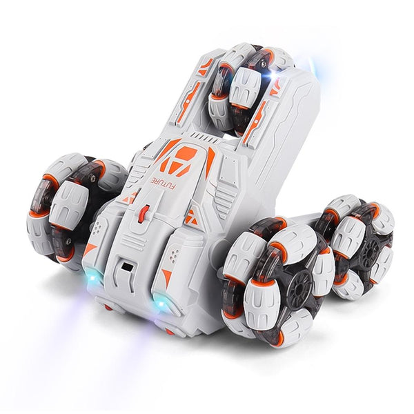 360 Degree Swing Arm Rc Stunt Car 2.4G Single Control 5 Wheels Black Rc Model Vehicles