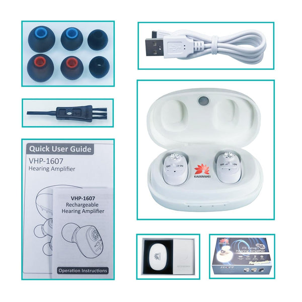 Compact In Ear Hearing Aid Amplifier White Other Health Care