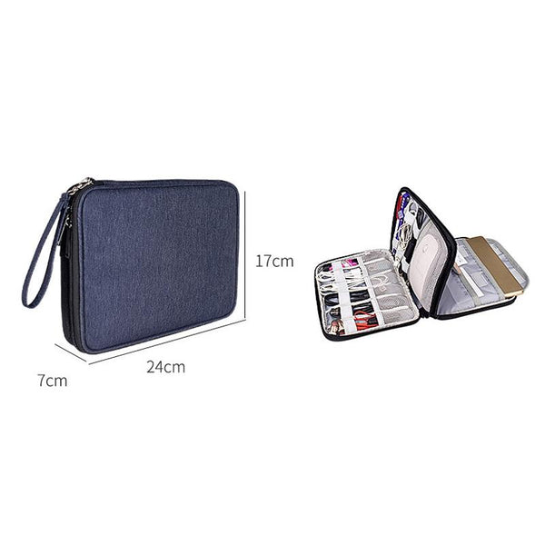 Waterproof Multi Function Storage Bag For Digital Accessories Earphones And Data Cables Black Earbuds