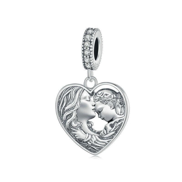 925 Sterling Silver Love Heart Diy Beads Mother Daughter Charms & Pendants