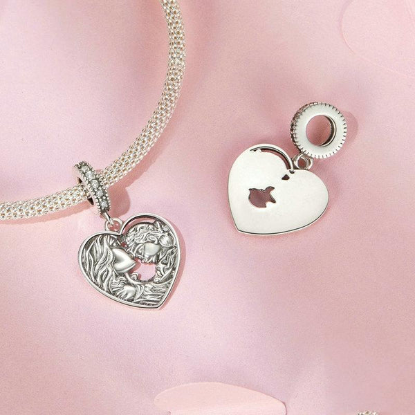 925 Sterling Silver Love Heart Diy Beads Mother Daughter Charms & Pendants