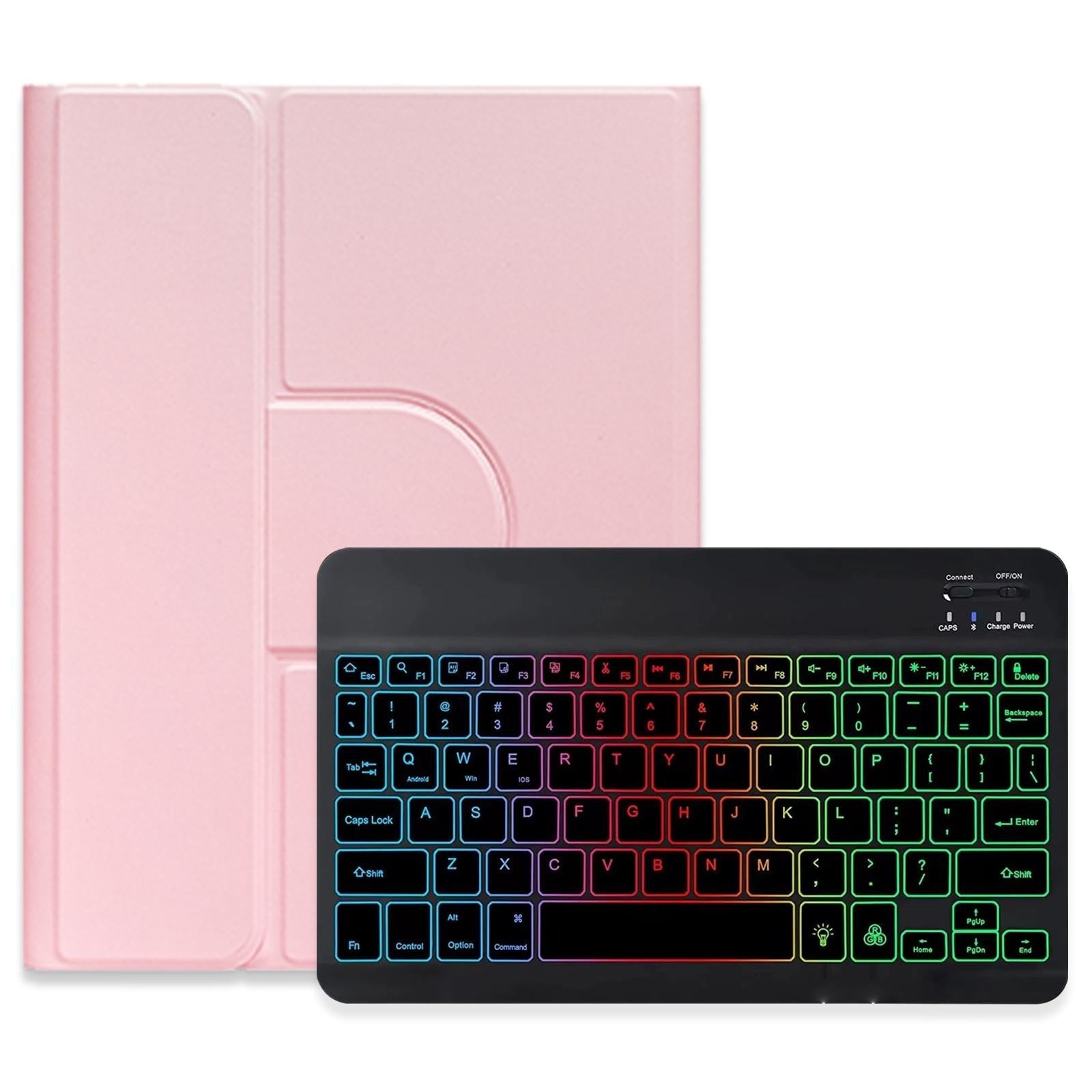 360 Degree Rotatable Bluetooth Keyboard Leather Case With Three Colour Backlight Mint Green For Ipad 10Th Gen 10.9 2022 Cases Covers Keyboard Folios
