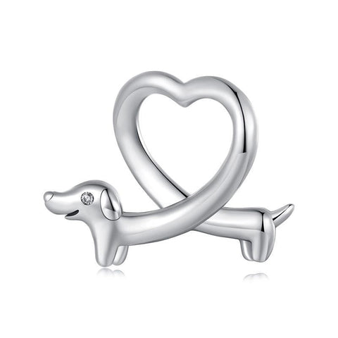 925 Sterling Silver Dachshund Bead Animal Accessory Charms & Pendants