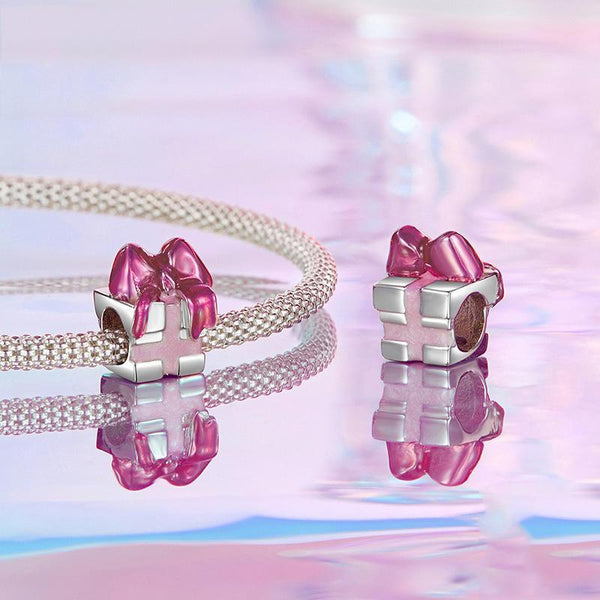 925 Sterling Silver Platinum Plated Bow Diy Beads In Charms & Pendants