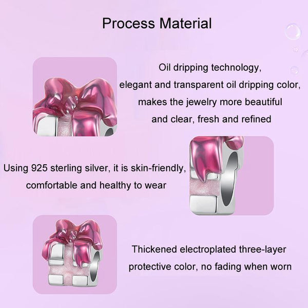 925 Sterling Silver Platinum Plated Bow Diy Beads In Charms & Pendants