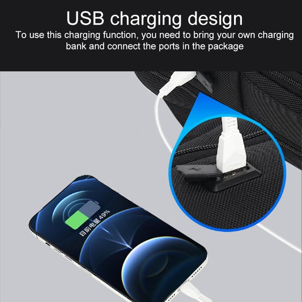 18 Inch Waterproof Double Shoulder Backpack With Usb Black Backpacks