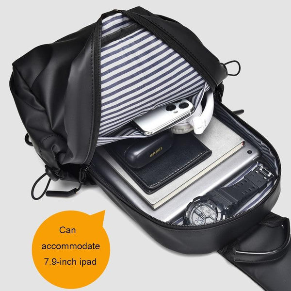 Large Capacity Waterproof Crossbody Chest Bag Black Bags
