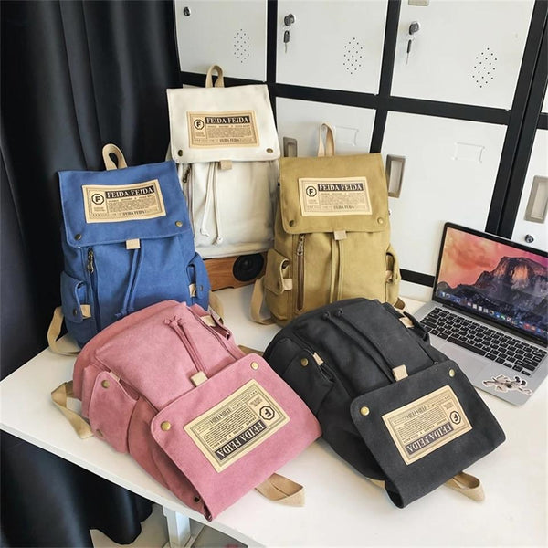 Large Capacity Canvas Backpack For Teens Bags