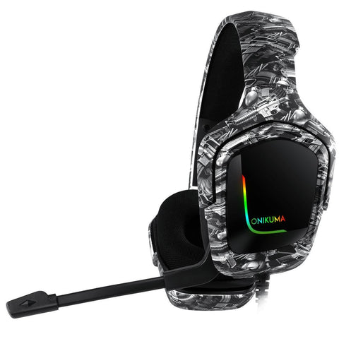 Surround Sound Pc Gaming Headset With Mic & Rgb Black Gray Headsets