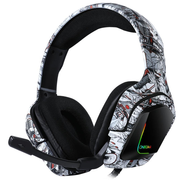Surround Sound Pc Gaming Headset With Mic & Rgb Black Gray Headsets