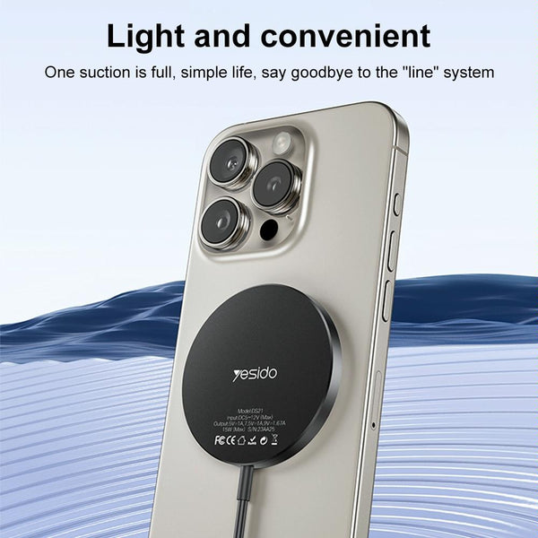 15W Magnetic Wireless Charger Detachable Black Chargers & Cradles