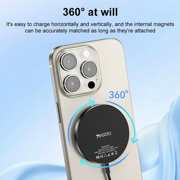 15W Magnetic Wireless Charger Detachable Black Chargers & Cradles