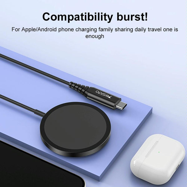 15W Magnetic Wireless Charger Detachable Black Chargers & Cradles