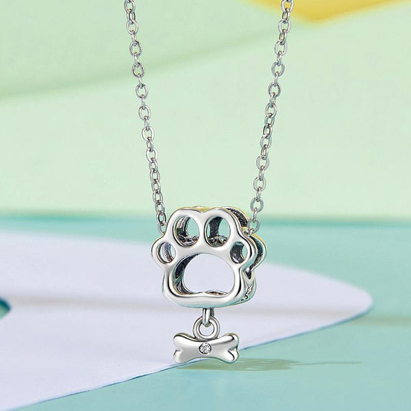 925 Sterling Silver Oxidized Paw Print Bracelet Bracelets