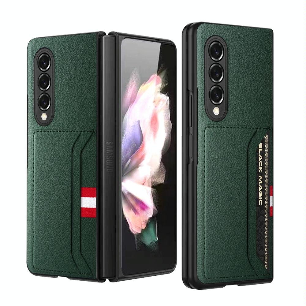 For Samsung Galaxy Z Fold4 5G Litchi Texture Microfiber Case Green Cases Covers & Skins