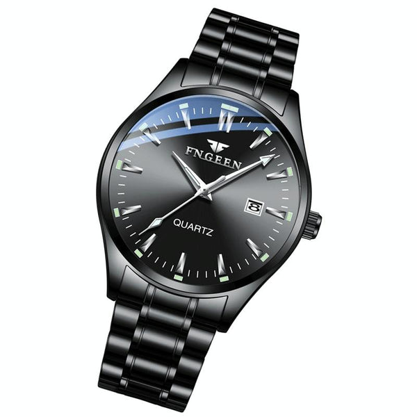 Simple Luminous Quartz Watch For Men With Calendar White Steel Surface Watches