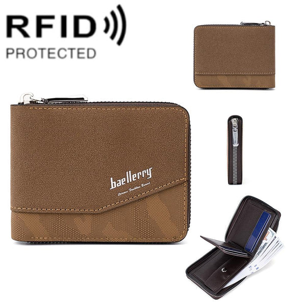 Retro Rfid Blocking Zip Wallet With Short Coin Pocket Black Wallets