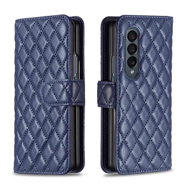 For Samsung Galaxy Z Fold4 5G Diamond Lattice Flip Wallet Case Black Cases Covers & Skins
