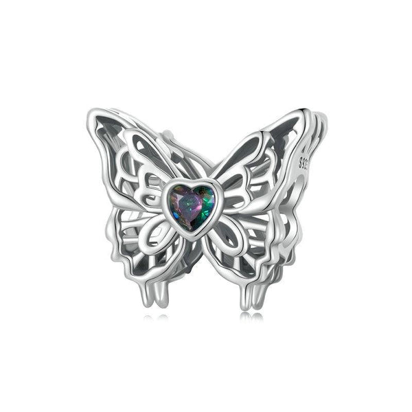 925 Sterling Silver Oxidized Butterfly Hollow Diy Beads Charms & Pendants