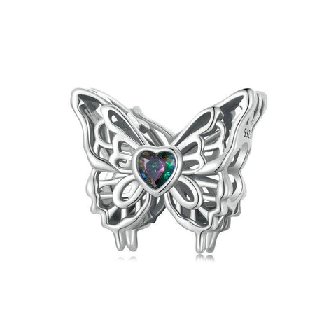 925 Sterling Silver Oxidized Butterfly Hollow Diy Beads Charms & Pendants