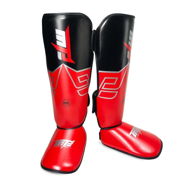 Freestyle Grappling Thai Boxing Training Leg Guards Ankle Protector Sports Protective Gear Red Shin Guards