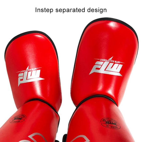 Freestyle Grappling Thai Boxing Training Leg Guards Ankle Protector Sports Protective Gear Red Shin Guards