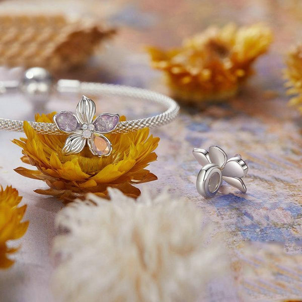 925 Sterling Silver Opal Flower Silicone Diy Beads Charms & Pendants