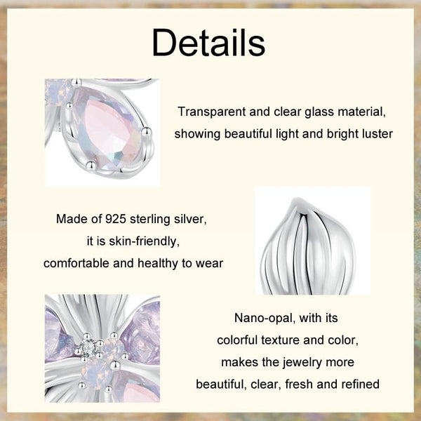 925 Sterling Silver Opal Flower Silicone Diy Beads Charms & Pendants