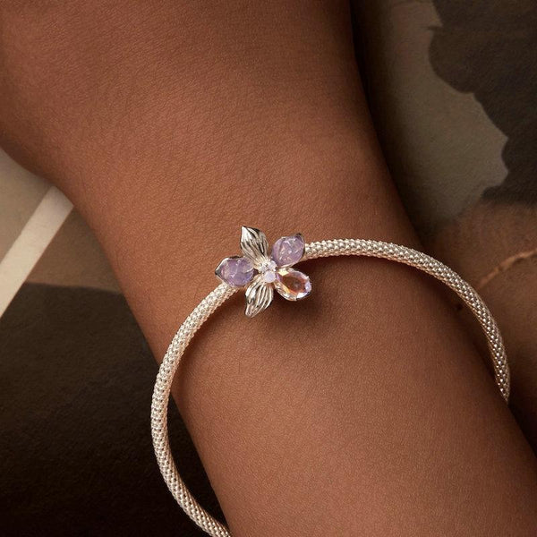 925 Sterling Silver Opal Flower Silicone Diy Beads Charms & Pendants