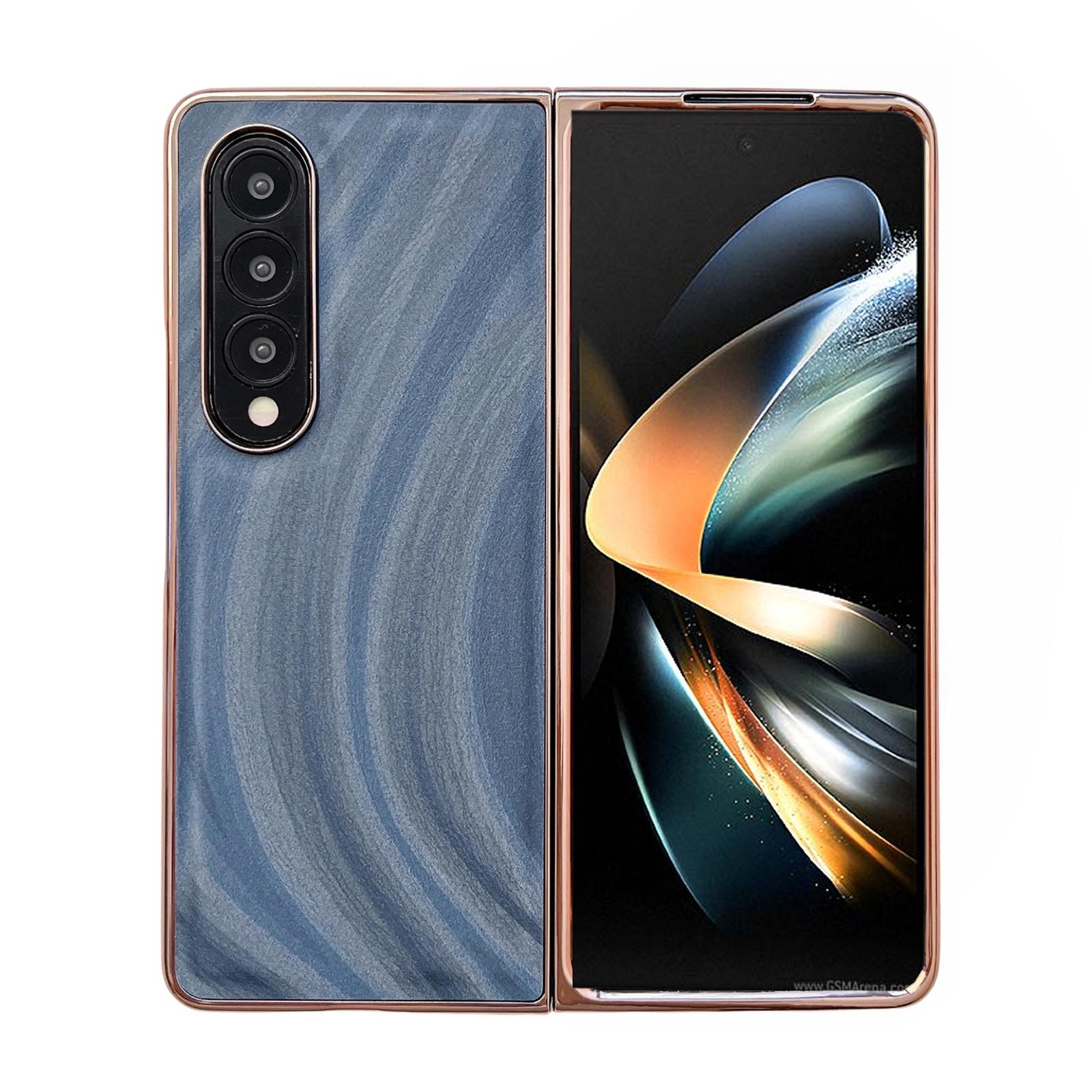 For Samsung Galaxy Z Fold4 5G Nano Electroplating Case Ice Crystal Blue Cases Covers & Skins