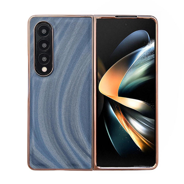 For Samsung Galaxy Z Fold4 5G Nano Electroplating Case Ice Crystal Blue Cases Covers & Skins