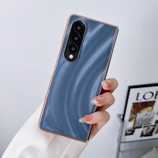 For Samsung Galaxy Z Fold4 5G Nano Electroplating Case Ice Crystal Blue Cases Covers & Skins