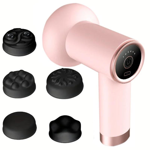5 Head Handheld Massage Gun For Fat Pushing Pink Massagers