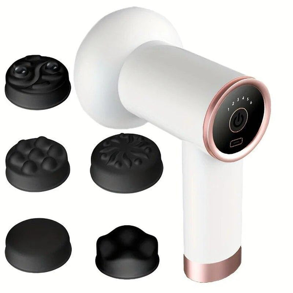 5 Head Handheld Massage Gun For Fat Pushing Pink Massagers