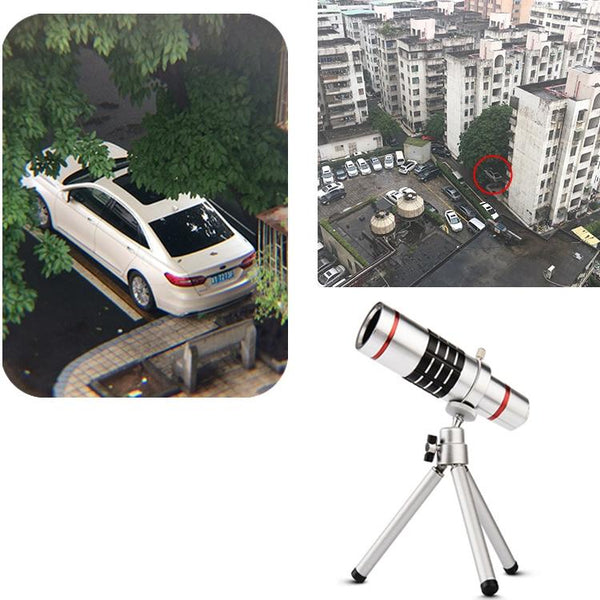 Universal Mobile Phone Telescope Lens With Clip Ideal For Outdoor Shooting 12X Telescopes